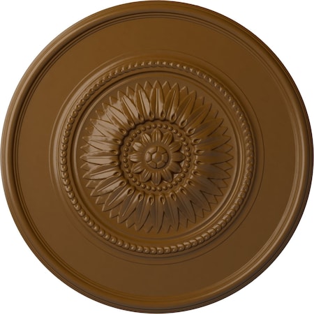 Ekena Millwork Wigan Ceiling Medallion, Hand-Painted Smokey Topaz, 29 3/4"OD x 1 1/2"P CM29WGSTF